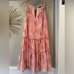 DREW Light Pink Ruffled Dress